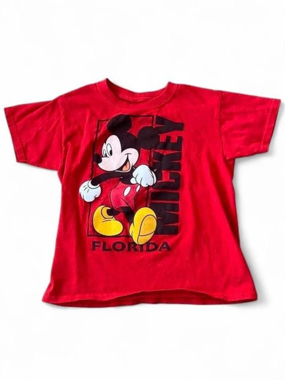 Y2K Mickey Mouse Disney Florida Red Cropped Baby Tee – XS